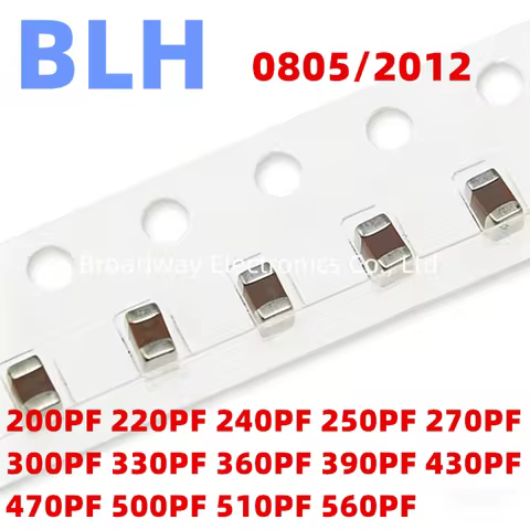 100PCS 0805 2012 SMD Ceramic Capacitors 200PF 220PF 240PF 250PF 270PF 300PF 330PF 360PF 390PF 430PF