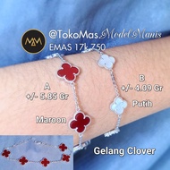 Gelang Van Cleef Italy Emas Putih 750 kadar 17k
