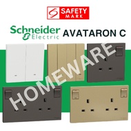 Schneider Electric AvatarOn C Switch and Socket White Dark Grey Wine Gold