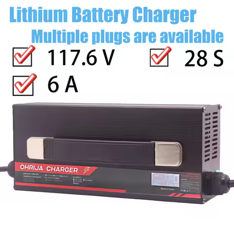 117.6V 6A High power Aluminum Shell LCD Li-ion Battery Charger is Suitable 28S 103.6V Battery Fast C