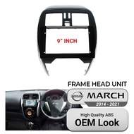 Frame 9 inch Nissan March / Micra 2015 - 2017 Panel Head Unit