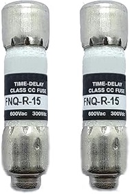 PMMCON Pcs of 2 FNQ-R-15 FNQR15 (15 Amp) 15A 600Vac Time Delay Fuses