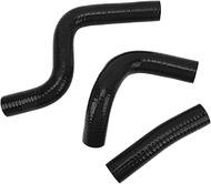 High Temp Silicone Radiator Coolant Hose, 3PCS Thickened for KX80 KX85 KX100 (Black)