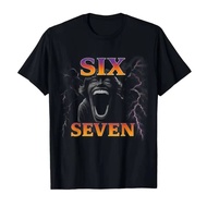 67 Six Seven Bootleg 6 7 Meme Design Funny 6 7 cotton T-Shirt Short Sleeve
