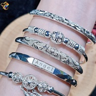 S999 Silver Adjustable Bangle