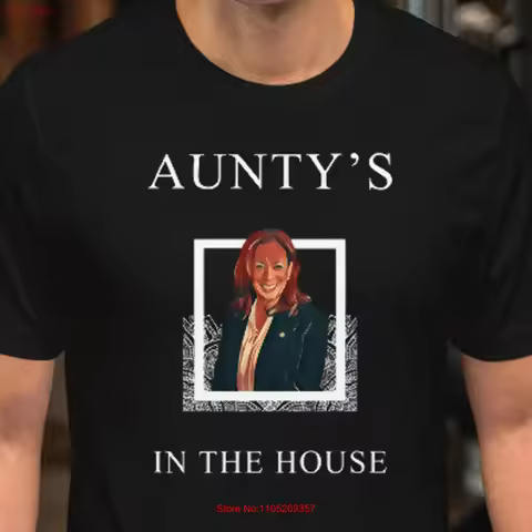 Kamala Aunty's In The House T shirt vintage Washed streetwear Unisex Versatile Breathable Top For Ev