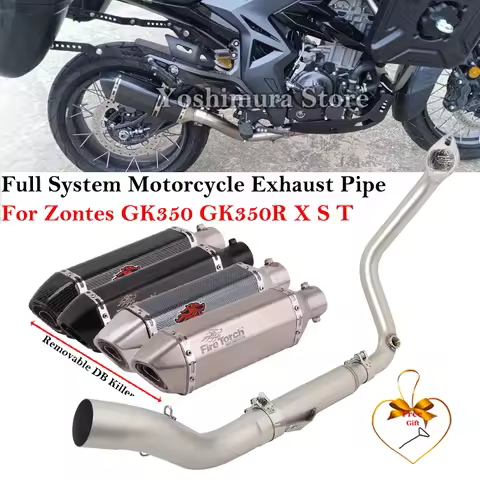 Slip On For Zontes GK350 GK350R GK 350 X S T Full System Motorcycle Exhaust Escape Modify Front Link