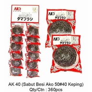 [ 1 LUSIN ISI 12 PCS ] Sabut Ako 40 / Sabut Kawat Stainless Steel / Spons Kawat Cuci Piring / Sabut 