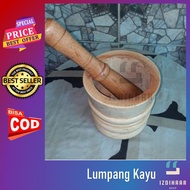 KAYU 13cm Small Ready-To-Use Wooden Mortar set Of Mortar And Pestle Pounder