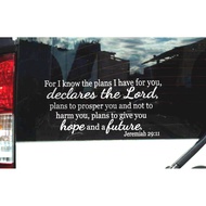 JEREMIAH 29:11 Bible verse_Vinyl Sticker 12inches x 6inches