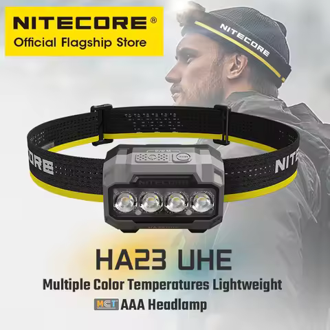 NITECORE HA23 UHE Lightweight AAA Headlamp 3 Color Temperatures 600 Lumens Headlight IP68 for Night 