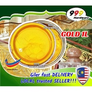 999 gold 1L solvent paint 金漆 / cat minyak emas warna / shining metal wood gold colour / wrought iron
