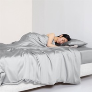 Lanlika Luxury Pure 100% Silk Bedding Set Summer Green Flat Sheet Pillowcase Double Queen King Quilt