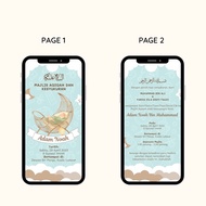 Kad Jemputan Majlis Aqiqah | Hari Jadi | Invitation Card