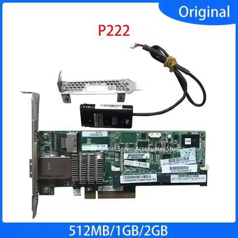 Original 633537-001 Server 512M 1G 2G FBWC Cache Module+Battery Smart Array P222 512MB 1GB 2GB PCI-E