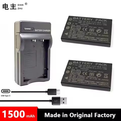 NP-60 NP60 SLB-1137 SLB-1037 CNP30 KLIC-5000 D-Li2 Li-20B Battery Charger for Fujifilm F50I F501 F40