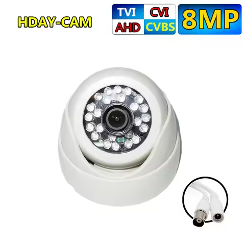 8MP 4K 5MP 1080P AHD Dome CCTV Analog Camera Home Security PAL System 2.8mm Lens 1/3'' CMOS 2.0MP IR