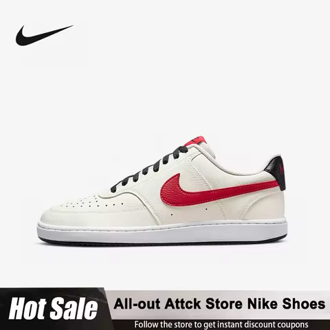 Nike Court Vision 1 Low Leather Casual Non-slip Wear-resistant Lightweight Low-top Sneakers For Men