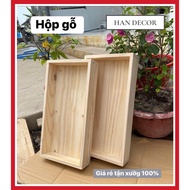 Pine wood box, pine wooden storage tray, box 50/40/30cm storage box