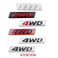 3D Metal 4WD logo Car Side Fender Rear Trunk Emblem Badge Sticker 4WD Sticker Accessories