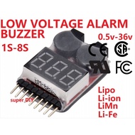 RC Battery Low Voltage tester Buzzer Alarm drone helicopter boat 1S 2S 3S 4S 5S 6S 7S 8S LiPo Li-ion