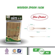 ATOZ Disposable Wooden Spoon 16cm, 50 pcs - Disposable Wooden Spoon Disposable Spoon