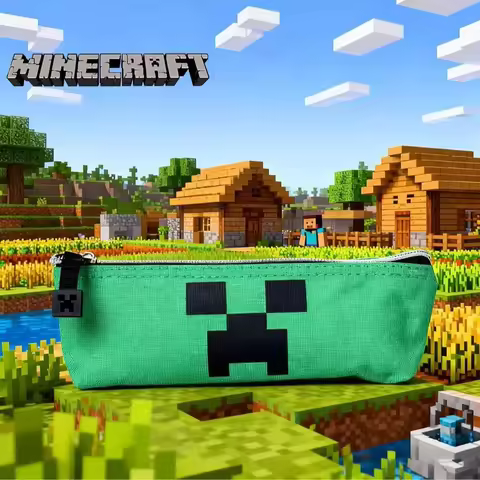 1PC Minecraft Creeper Pencil Case Large Capacity Portable Pencil Bag Simple Stationery Bag Birthday 