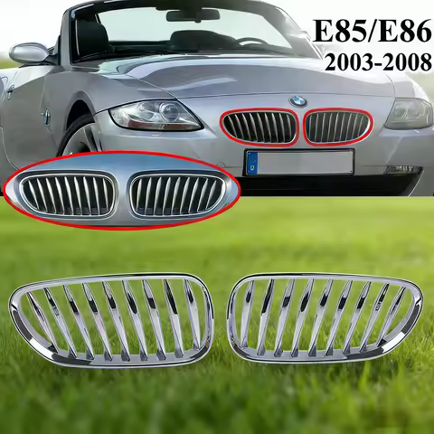 Superior-Front Fence Grill Grille ABS Chrome For-BMW Z4 E85 E86 2003-2009 51117117757 51117117758
