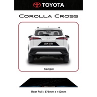 Toyota corolla cross Acrylic Kereta Plate Nombor Papan Belakang Penuh Logo Produk Baru
