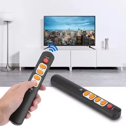 Learning Remote Control with Big Buttons, 6 Keys Universal Remote Control Smart Controller for TV ST