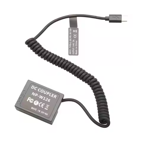 Decoded Np-W126 Dummy Battery Direct Replaces USB Type C Power Adapter Cable for Fujifilm Camera XT2