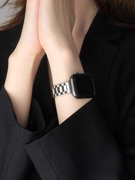 1入不鏽鋼鍊條手環，與Apple Watch 6 7 8 SE 40mm 41mm 44mm 45mm 49mm女士細帶兼容，亦可與Apple Watch 5 4智慧手錶帶配件兼容
