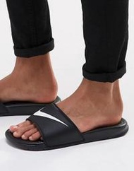 9527 NIKE BENASSI SWOOSH 黑白 大LOGO GD 運動 拖鞋 男女 勾勾 312618-011