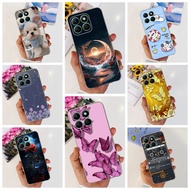 Honor X8b Case Transparent Aesthetic Cute Panda Cat Flowers Soft TPU Cover HonorX8b Phone Case LLY-L