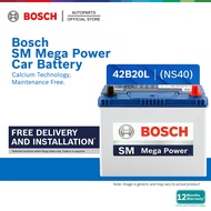 [Installation Provided] Bosch SM Mega Power Car Battery NS40ZL 42B20L for Perodua Honda Toyota Proto