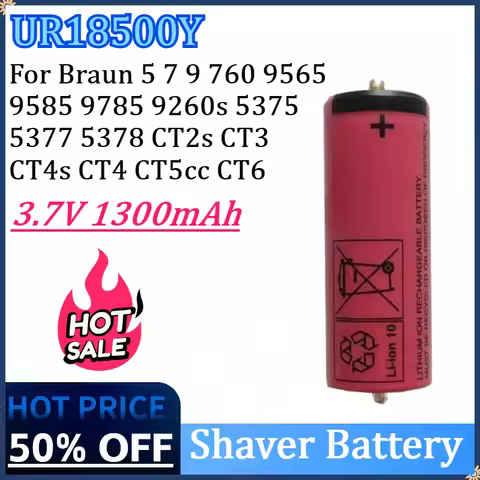 New UR18500Y 3.7V 1300mAh Shaver Battery For Braun 5 7 9 760 9565 9585 9785 9260s 5375 5377 5378 CT2