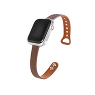 สายหนังเอวบางสำหรับนาฬิกา Apple อัลตร้า2 49มม. 44มม. 45มม. 40มม. 41มม. 38มม. 42มม. สำหรับ I-Watch Series 9 8 6 Se 5 3 7 4 2 1เครื่องประดับรัดข้อมือ