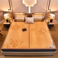 TIKAR LIPAT BAMBU Premium / Karpet Rotan Halus Alas Lantai Uk 180x200cm (FREE TAS) / Matras Besar Pe