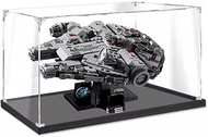 Upgraded 3MM Display Case for Lego 75375 Millennium Falcon Building Set,Dustproof Clear Display Case
