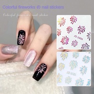 Colorful Fireworks Nail Art Stickers / Romantic Starry Sky Sparkling Fireworks Nail Stickers / Small