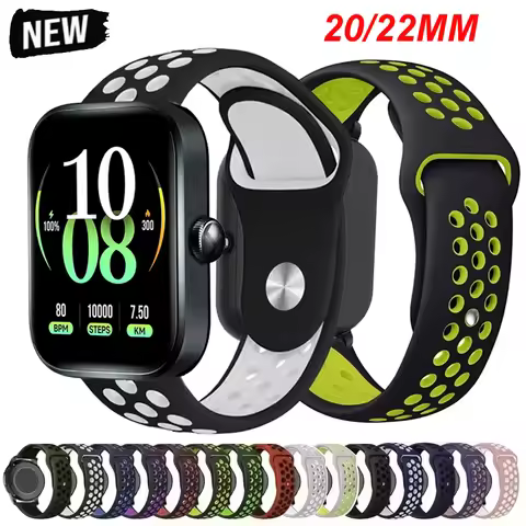 20mm 22mm Silicone Band For Haylou Watch RS5 R8 S8 S6 Sport Strap For Haylou Watch 4 4S 2 Pro/Solar 