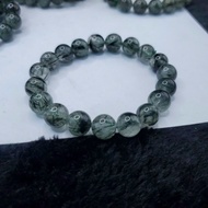 Beautiful and smooth sVip green rutilated quartz bracelet, size 7-12mm Gia Cat