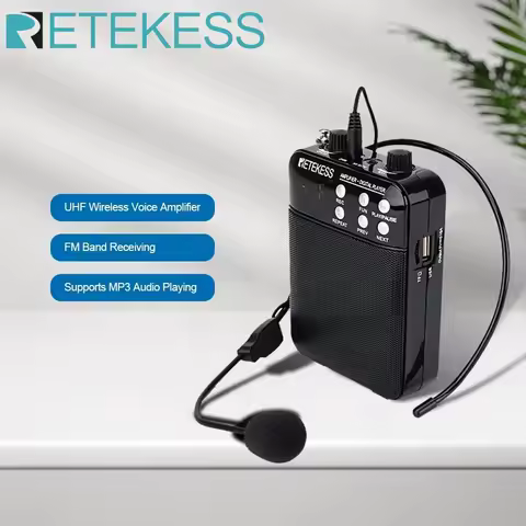 Retekess TR619 Megaphone Portable 3W FM Recording Voice Amplifier Teacher Microphone Speaker Mp3 Pla