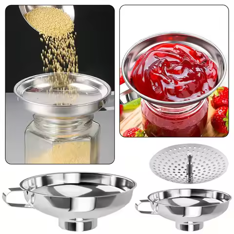 Stainless Steel Wide Mouth Canning Funnel Oil Leaks Canning-Hoppes Food Pickles Jams Funnels Kitchen