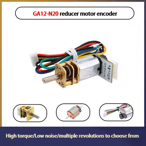 GA12 N20 Encoder DC 12V (6V 5V 3V) Mini Micro Metal Gear DC Motor with Gearwheel High Torque 30-4000