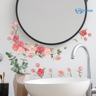 Plant Flower Creative Wall Sticker Mirror Stickers Background Wall Living Room Bedroom and Room Decoration Wall Stickers