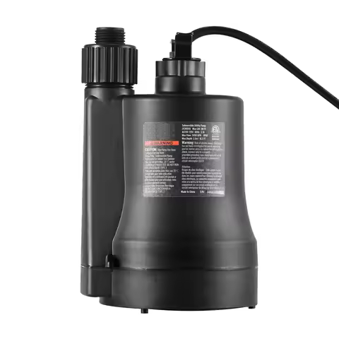SucceBuy Utility Pump 1/3HP 2450GPH High Flow 30ft Head Sump Pump Submersible Water Pump 10ft Long P