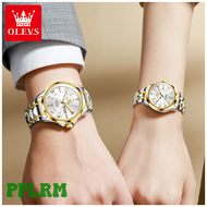 [PPLRM] OLEVS 2910 Top Quartz Couple Watch Fashion Luxury Diamond Calendar Waterproof Stainless Stee