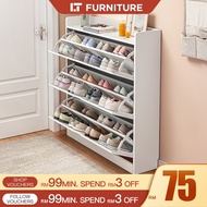 Slim Type Shoes Cabinet Wooden Shoe Rack Storage Modern Style Large Capacity Multi-layer Shoe Rack a