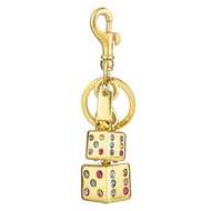 Lucky Dice Keychain with Glitter and Rhinestones, Metal Pendant, Women's Gift, Fashionable Bag Ornam